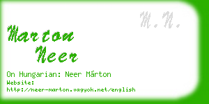 marton neer business card