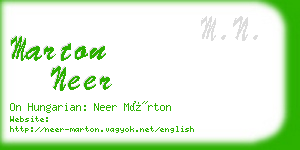 marton neer business card